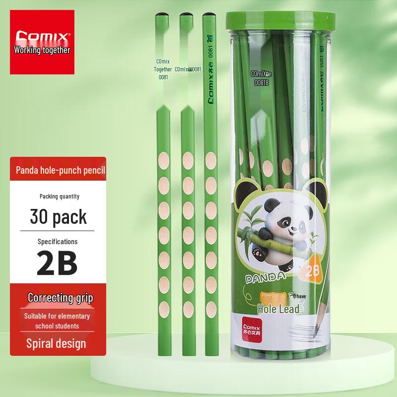 Comix Panda Ergonomic 2B Pencils (30-Pack)