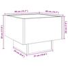 Side Table with LED Infinity Mirror Concrete Grey 40x40x30 cm Engineered Wood