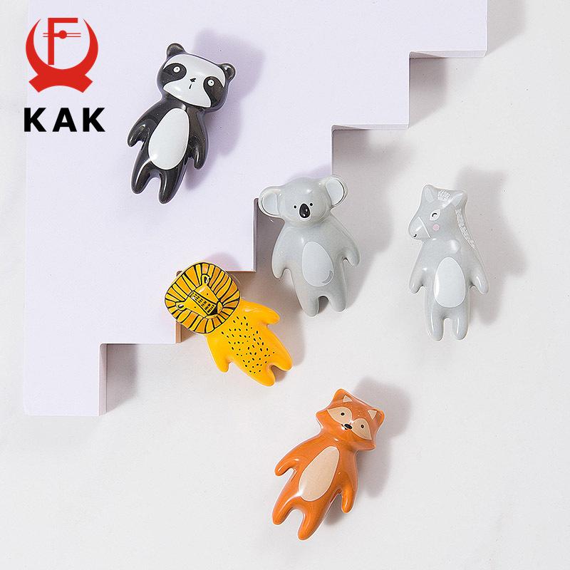 KAK Ceramic Furniture Knobs and Handles Cartoon Colorful Cabinet Knobs for Kids Room Kitchen Handle Door Hardware