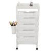 Movable Bookshelf 6 Tier Large Capacity Thickened Multifunctional Rolling Book Rack for Deskside Living Room