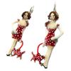 Les Trésors De Lily [Q1648] - Designer Stud Earrings 'Lilipoupettes' (doll) Red Beige - 38x15 Mm