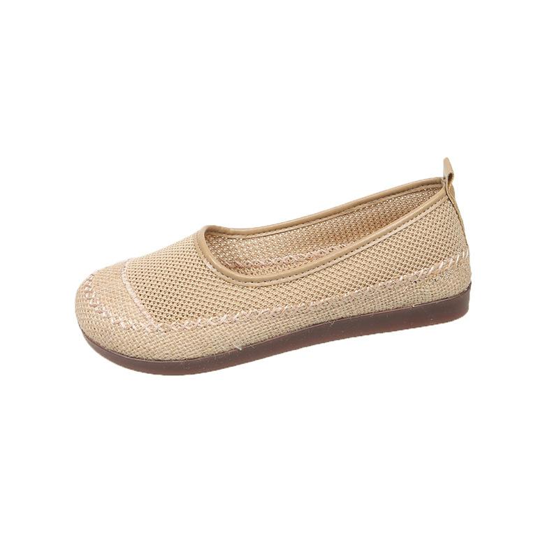 

Модные женские лоферы 2025 Весна Лето Новая мода Удобная обувь на плоской подошве Слипоны Винтажная дышащая сетка Ажурная повседневная обувь 41 хаки