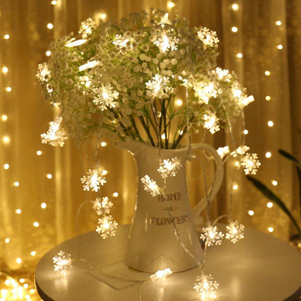 20/50/80 Snowflake Fairy Lights String Xmas Tree Christmas Party Home Decor