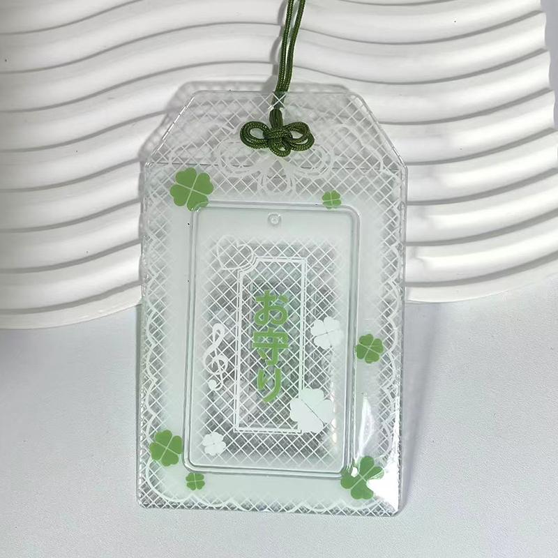 

Держатель для ПВХ-карт Розовая сакура Фоторамка Зеленый клевер Протекторы для фотокарточек Клип для карточек K-pop айдола Креативный подарок