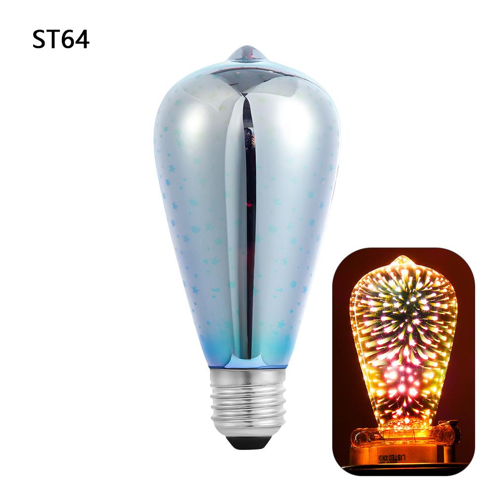 3W Ball light E27 holder Screw connector Glass Edison  3D  Bulb Party Lamp