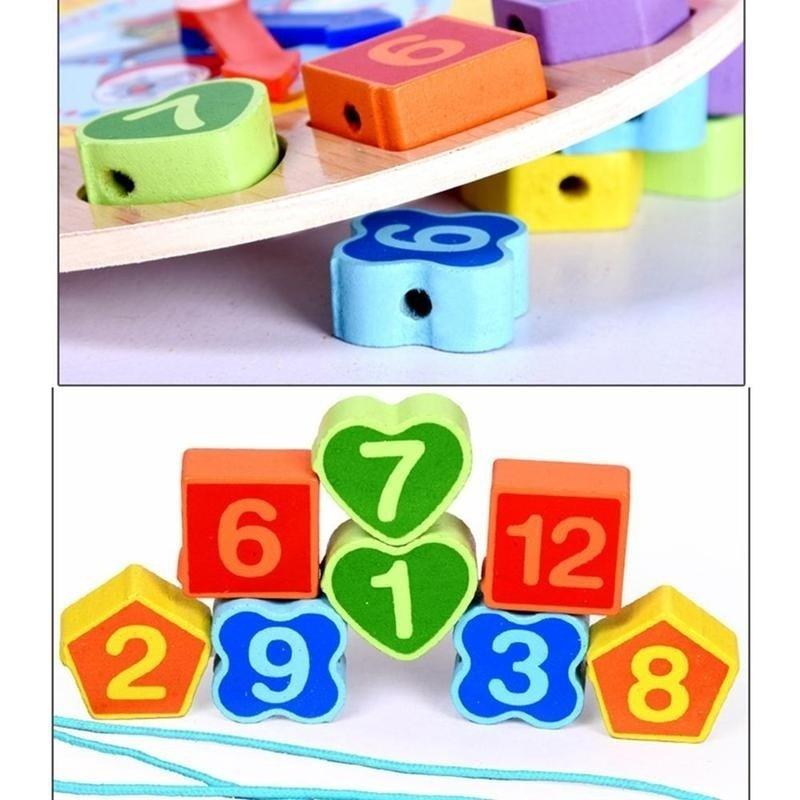 Simingyou 4 Modele Puzzle 1 Bucată Animal Desene Animate Jucărie Educativă Ceas Digital din Lemn pentru Copii