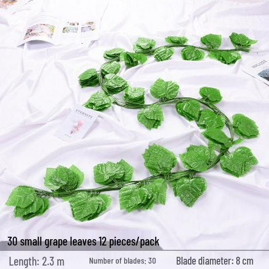 Artificial Grape Leaf Decoration: Green Creeper Vine for Ceiling Plants, Flowers - Wholesale Options Available.