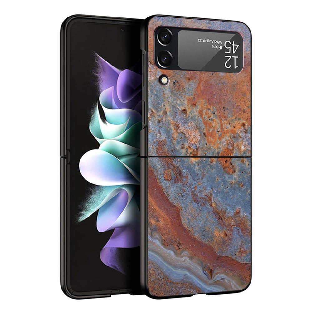 Vintage Industrial Style Rusty Pattern Case For Samsung Galaxy Z Flip 7 6 5 4 3 Z Flip7 Flip6 Flip5 Flip4 5G Phone Cover Flip3 F