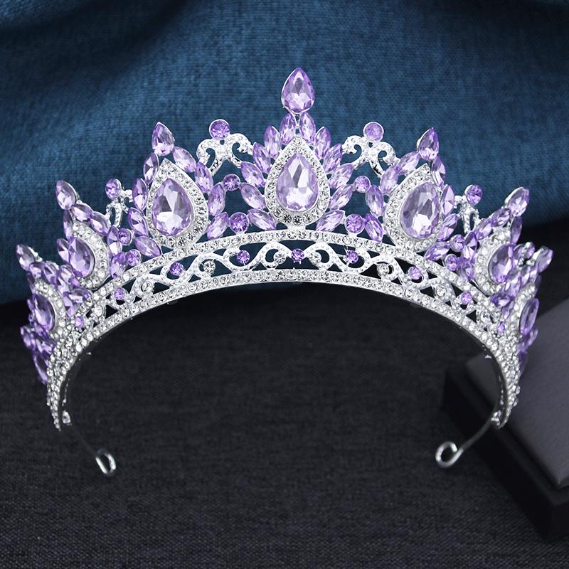 Exquisite Vintage Red Crown Princess Royal Queen Tiaras Bride Headdress Prom Party Wedding Dress Crowns Hair Jewelry Bridal