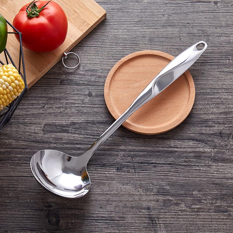 Stainless Steel Spatula Set: Hollow Handle, S-Shaped Stir-Fry Spatula, Powder Strainer, Water Separator, Spaghetti Spoon