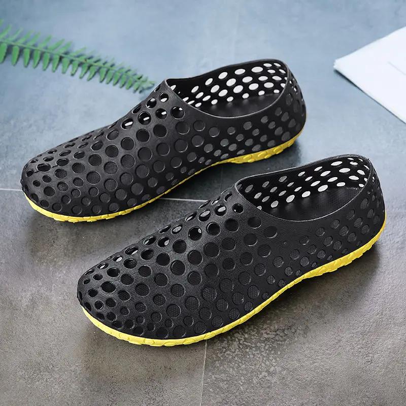 Fashion Flat Men's Sandal Hole Shoes Cheap Liquidation New Arrival Luxury Designer Pvc Clearance Sale Open Toe Original Casual Male Shoe