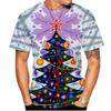 Fun Santa Claus Pattern 3D Printed Loose Round-neck T-Shirt for Men and Women for Outdoor Street Parties and Parent-Child Events