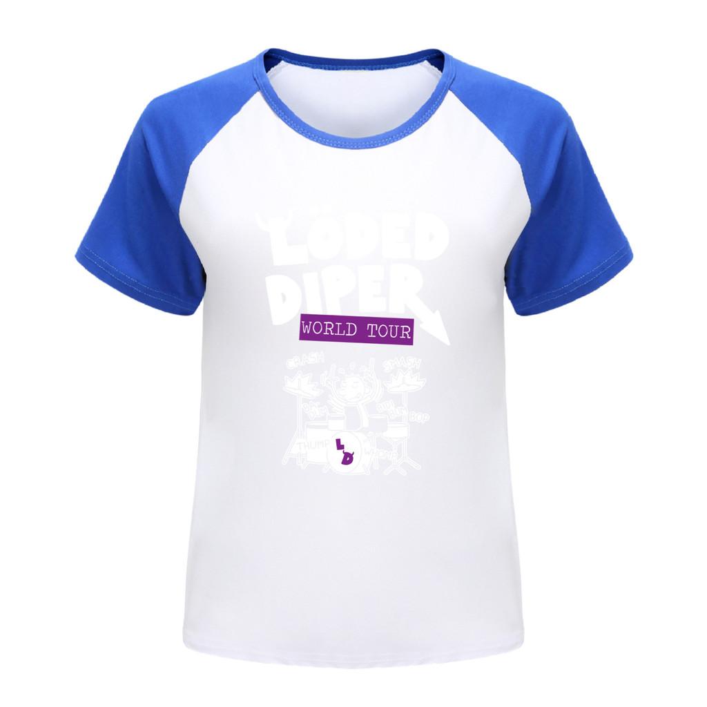 

5527 Boys Girls Loded Diper Printed Raglan Sleeves T-Shirt 100cm синий
