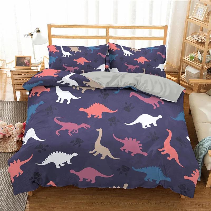 Comforter Ropa De Cama Dinosaurs Kids Bedclothes Super Soft Comfortable Jurassic Bedding Set S Boy Bed Set 2/3Pcs