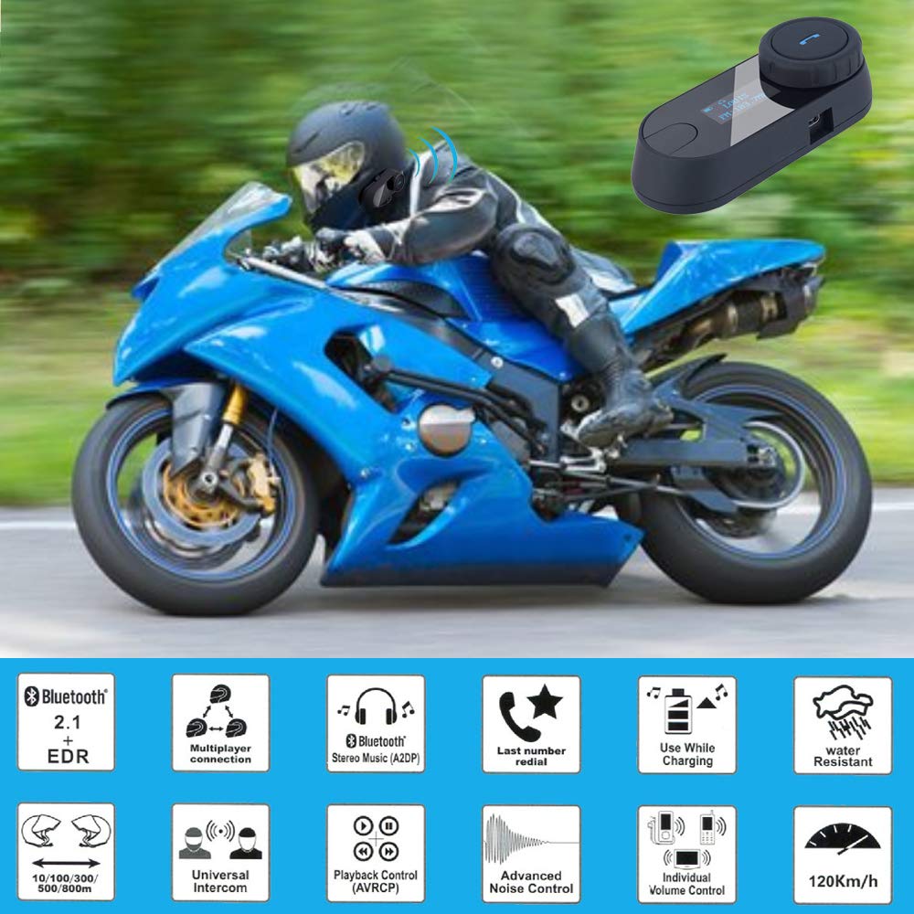 FreedConn TCOM-SC Motorcycle Helmet Bluetooth Headset, Waterproof, Intercom
