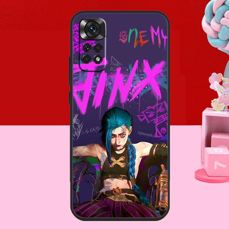 Arcane Jinx Vi Anime Case For Xiaomi Redmi Note 10 8 9 11 12 Pro 12 Turbo 9S 10S 11S 12S Redmi 9C 10C 12C Coque