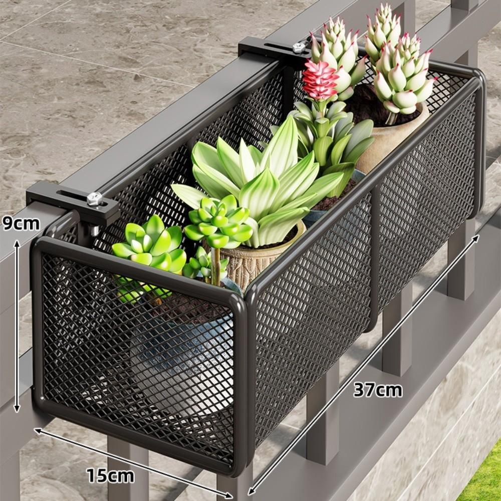 

Multi-purpose Flower Pot Stand Hanging Design Flower Pot Organizer Plant Pot Holder Balcony Black-M