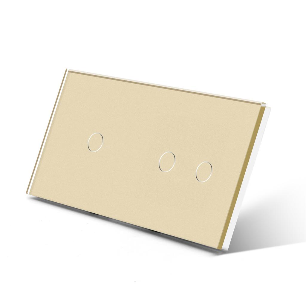 BSEED EU Standard 1/2/3Gang Touch Switches 1way Light Sensor Switch With USB Sockets Wall Sockets Type-C Ports Glass Panel