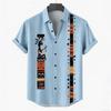 Men's Retro Style Casual Shirts Men's Tops with Tribal Prints, Short-sleeved Casual Beach Shirts, Hawaiian Style Shirts