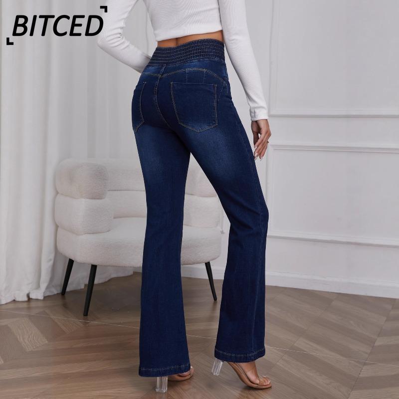 BITCED Women's Fashion Casual Solid Color Print Pants & Capris
