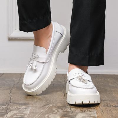 Herren Slipper Dicke Sohle Einfarbig Quasten Dekoration Professionelle Business Herrenschuhe
