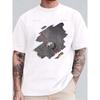 European Sizes Men's Pure White T - Shirt: Abstract Optical Illusion Artwork