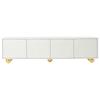 180*40*45cm Lowboard with 2 Cabinets, Cloud-Shaped, TV Entertainment Center with 5 Support Legs, Load Capacity up to 60 kg, Suitable for 75-Inch