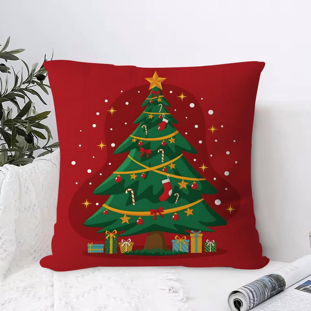 C-Christmas treeS Pillow Case Square Pillow Bedroom Sofa Leisure Comfort Cushion Living Room Home Decoration