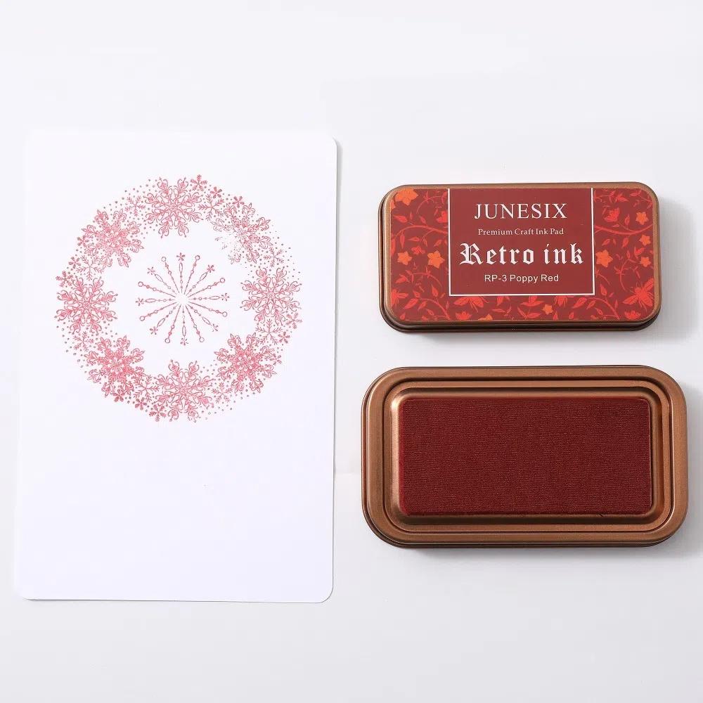 

Vintage Scrapbooking InkPads Colorful Seal Stamp Block Creative Paper Inkpads Gift красный