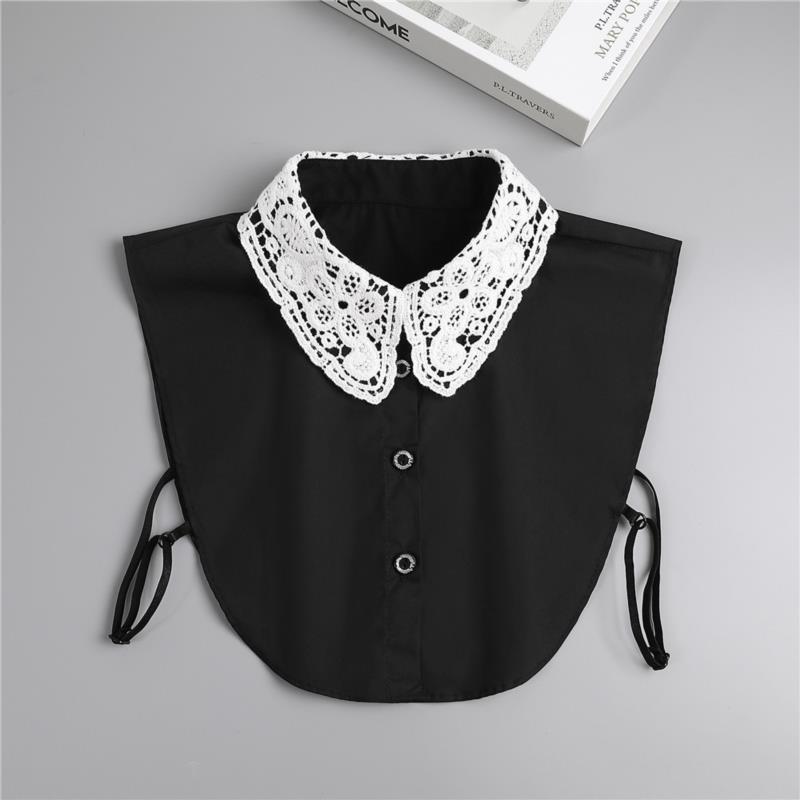 Women Embroidery Lace Detachable Lapel Fake Collar Shirt White Ruffles False Collar Woman Removable False Blouse Nep Kraagie