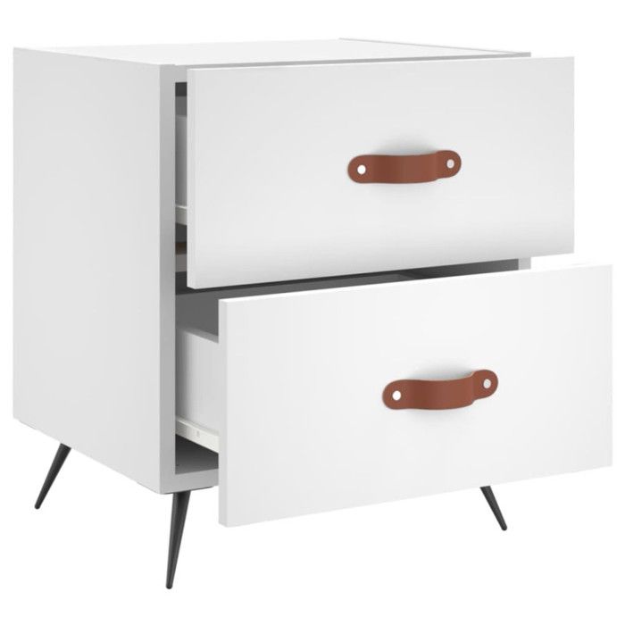 VidaXL Table de chevet blanc 40x35x47,5 cm bois d’ingénierie 827244