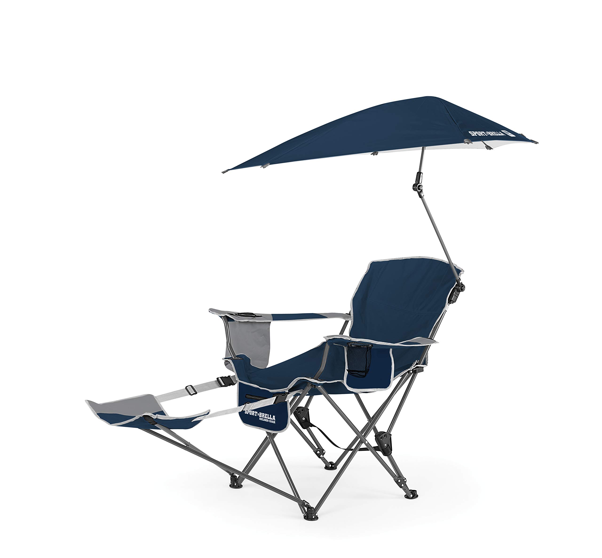 

Зонт-реклайнер SportBrella Midnight Blue, высота 99,1 см, защита от ультрафиолета, съемный зонт и подставка для ног [обычный японский импортный продукт] 3251