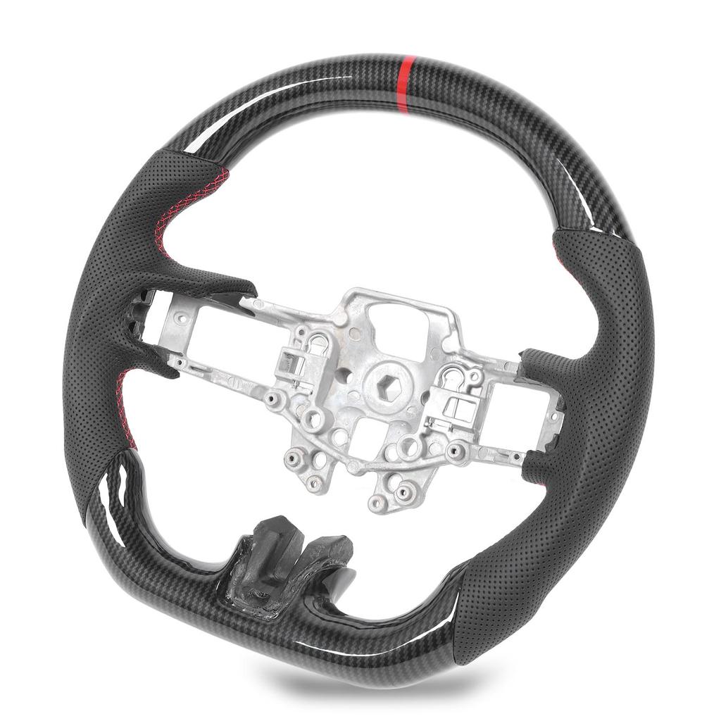 Hydro Dip Carbon Fiber Look Steering Wheel Perforated Leather For Mustang V6 EcoBoost GT Shelby 2015‑2017