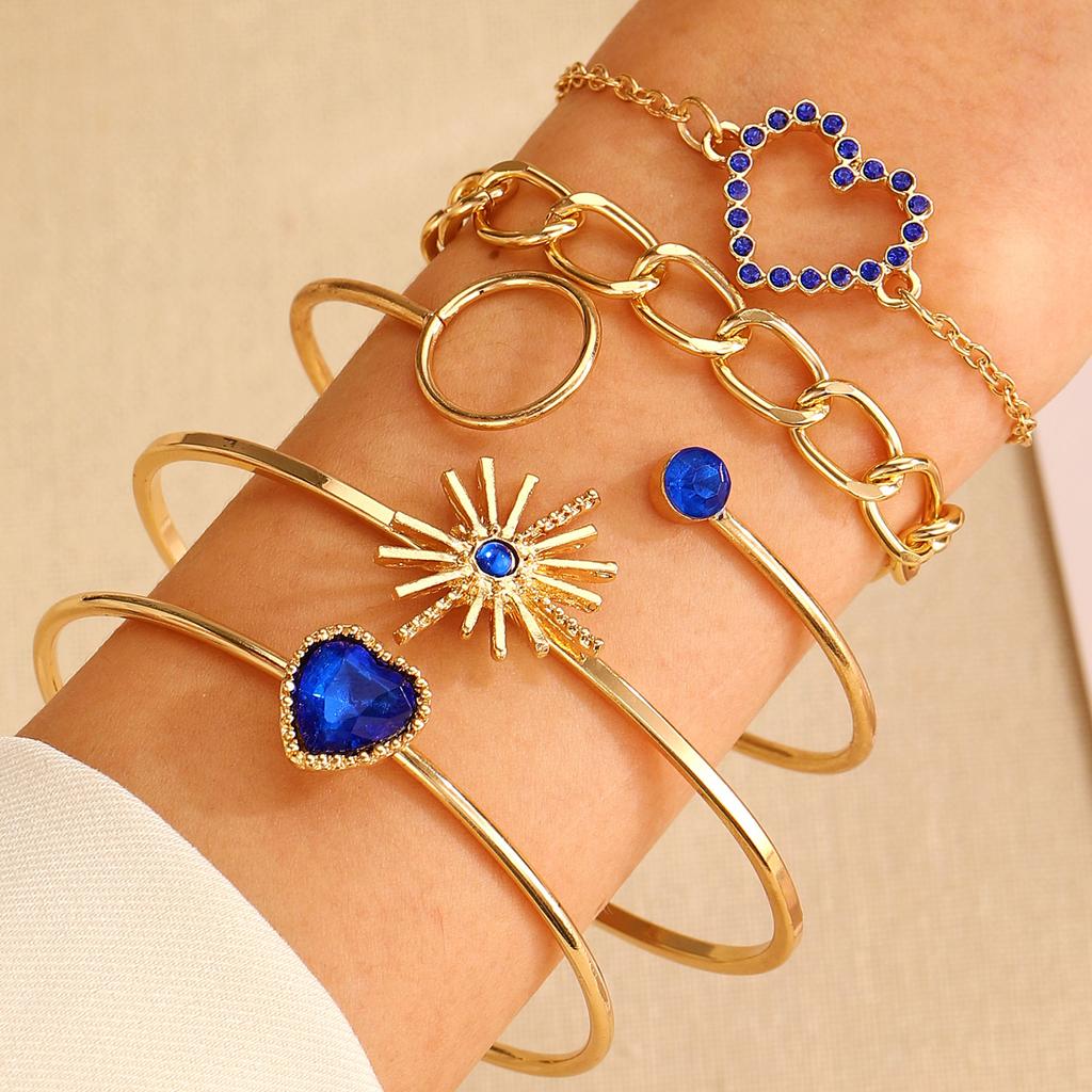 Vintage Mehrschichtiges Kettenarmband Set für Damen – Trendiger Europäischer Stil, Retro Minimalistischer Handschmuck, Grenzüberschreitende Heißverkauf Accessoires