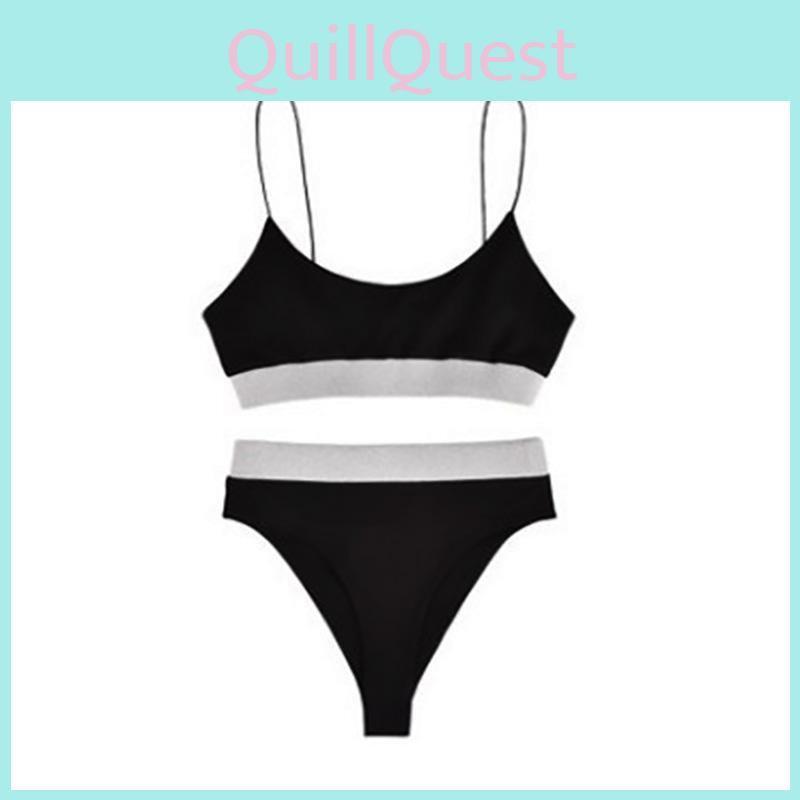 Stunning Sexy Two-piece High Waist Bikini Swimsuit With Sparkling Colorful Sequins