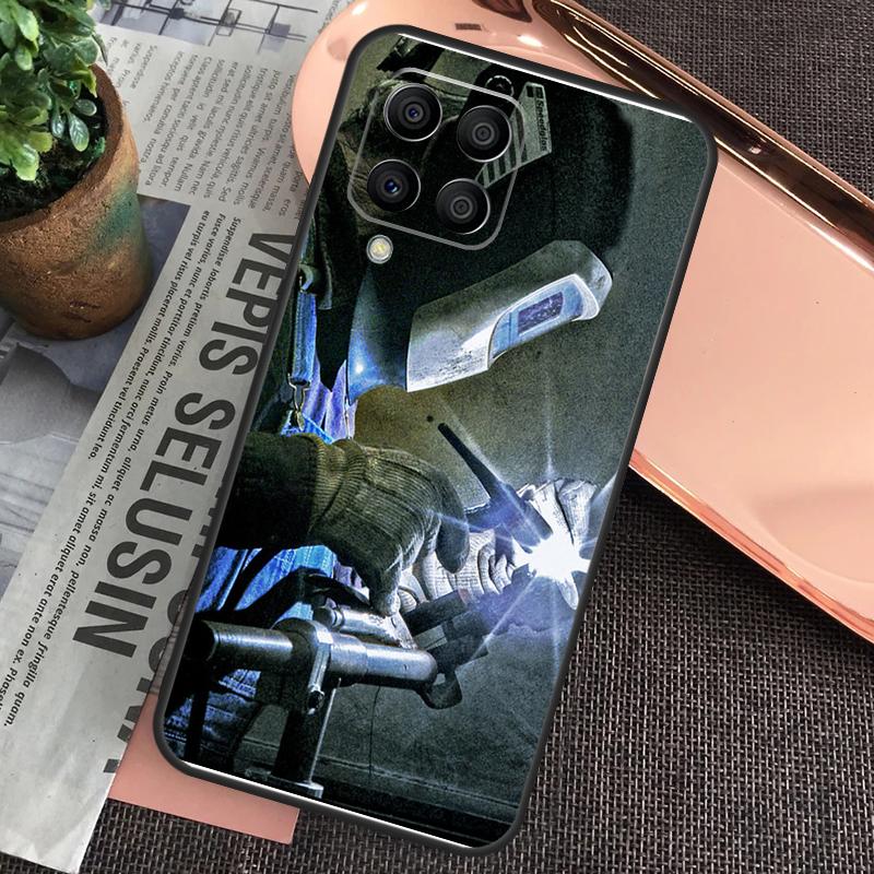 Welder Welding Hot Metal Worker Case For Samsung Galaxy M15 M55 M13 M23 M33 M53 M31 M51 M14 M34 M54 M20 M30s M12 M32 M52