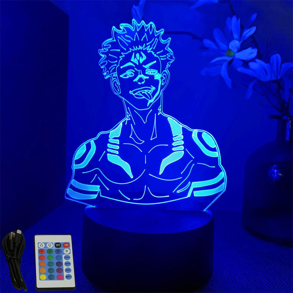 3D Anime Lamp Jujutsu Kaisen Led Night Light RGB Table Lamps Satoru Gojo Action Figure Kids Bedroom Desk Home Decor Friend Gifts