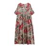 Short Sleeve Plus Size Cotton Vintage Floral New In Dresses for Women Casual Loose Long Summer Dress