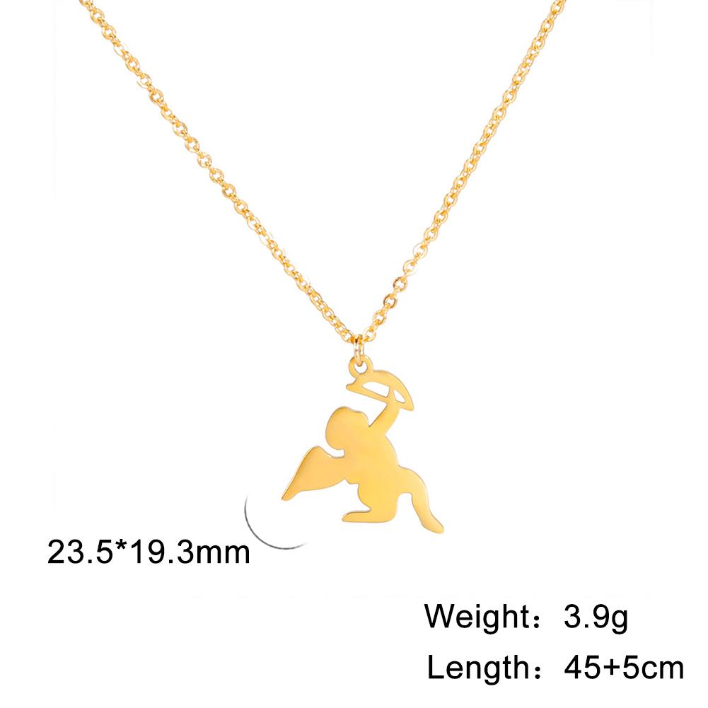 Cazador Angel Pendant Necklace for Women Christian Amulet Neck Chain Angel Baby Stainless Steel Jewelry Birthday Gifts New