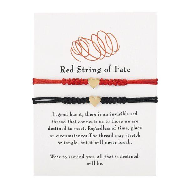 Popular Adjustable Red String Bracelet with Blue Evil Eye for Luck and Friendship