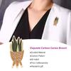 Brooches Cartoon Green Cactus Succulent Potted Plant Enamel Leaf Shape Lapel Girls Pins Boys Jewelry for Clothing Crafting