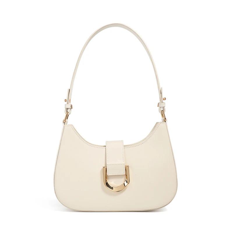 

Elegant PU Crescent Shoulder Bags for Women 2026 Luxury Designer Crossbody Purse Underarm Ladies Handbags бежевый