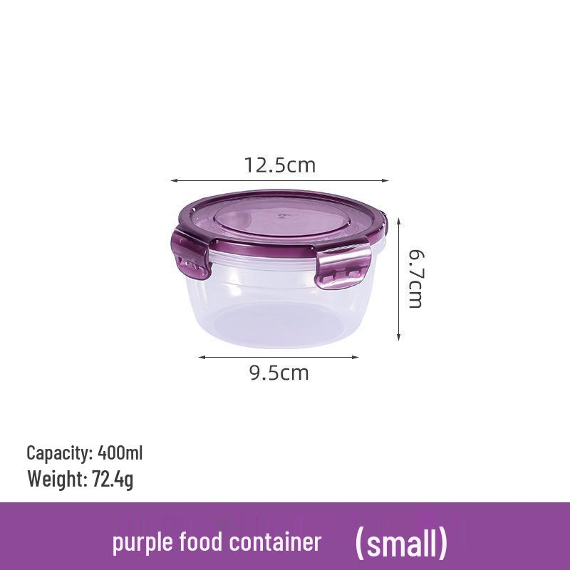 Round Plastic Food Storage Container with Sealed Lid for Office, Microwave, and Refrigerator Use