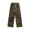 Herren Amerikanischer Street Retro Hip-Hop Camouflage Weitbein-Overall mit Großen Taschen