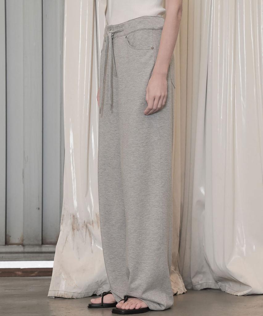 Ssikeoseun Drawstring Stretch Wide Pants_Grey