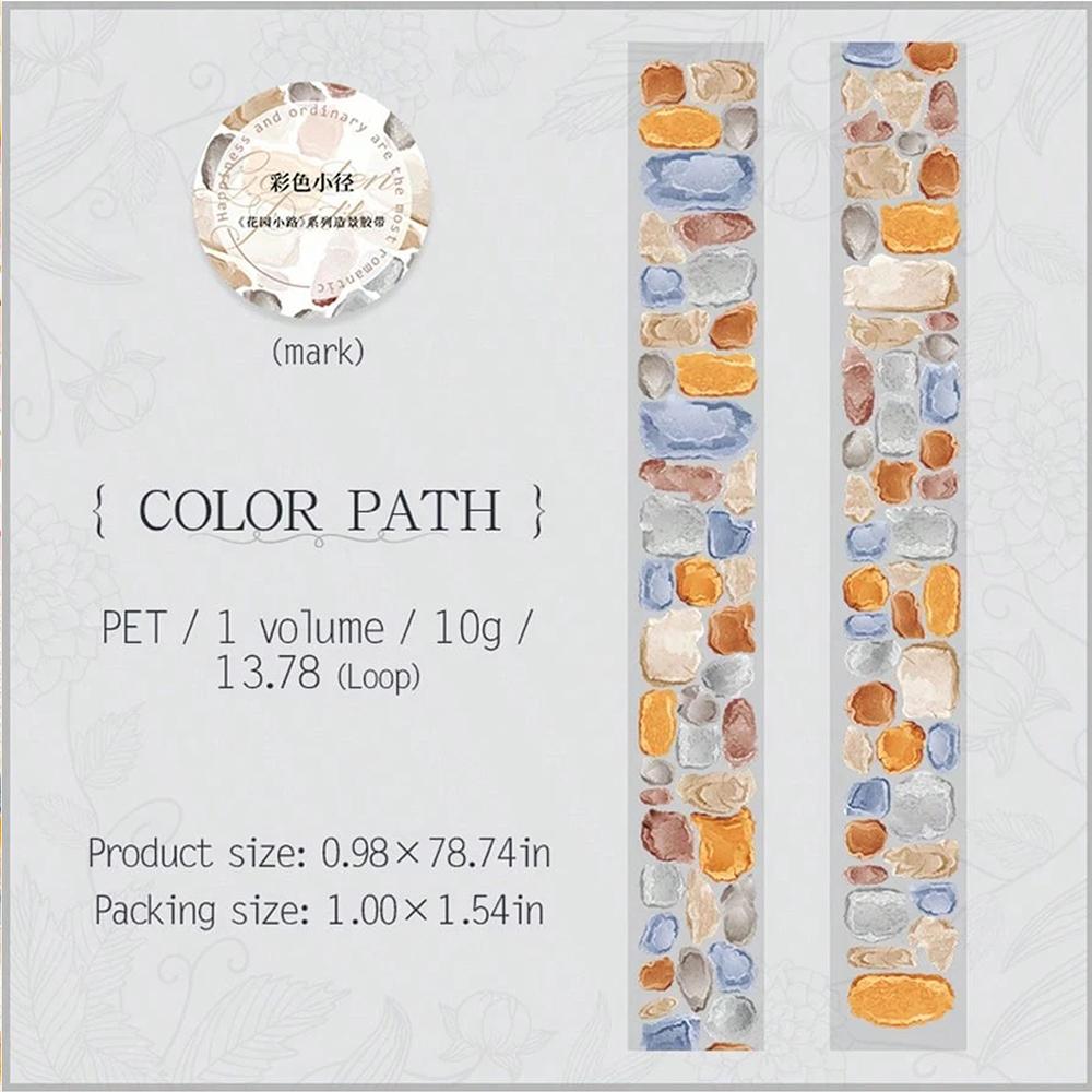 2 м/рулон Серия Садовая Дорожка Наклейки для Сцены ПЭТ Ленты для Скрапбукинга Ландшафтный Дизайн Дорожка Журнал Скрапбукинг Декоративные Принадлежности