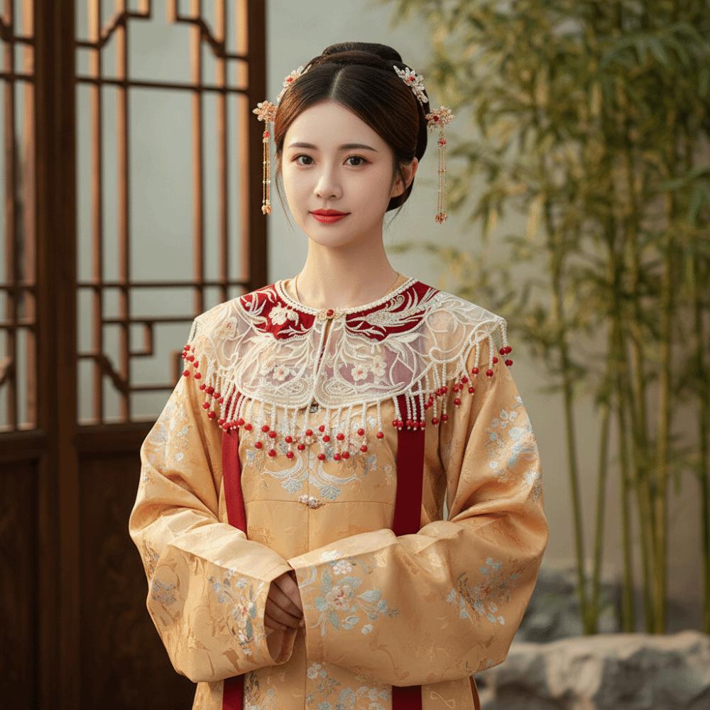 Embroidery Design Hanfu Collar Pearl Detachable False Collar Chinese Traditional