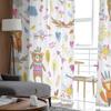 Autumn Forest Cartoon Animals Bear Fox Owl Sheer Curtains for Windows Tulle Curtains for Living Room Bedroom Children Room Decor