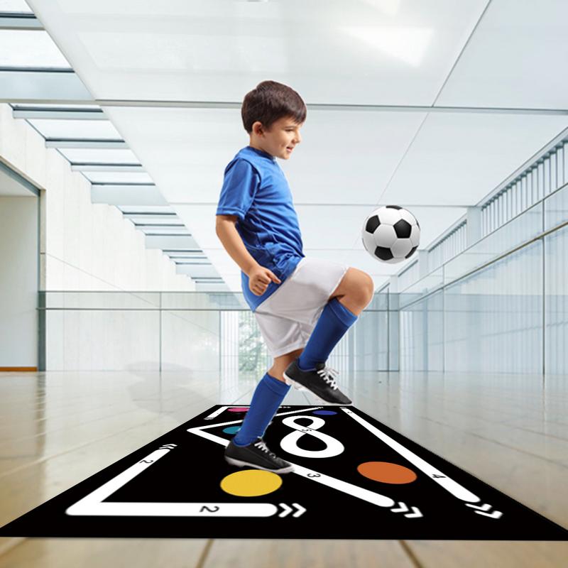 Soccer Training Drills Mat Rubber Non Slip Exercise Mat 23.6x35.4in Football Training Pad Footstep System Training Blanket for