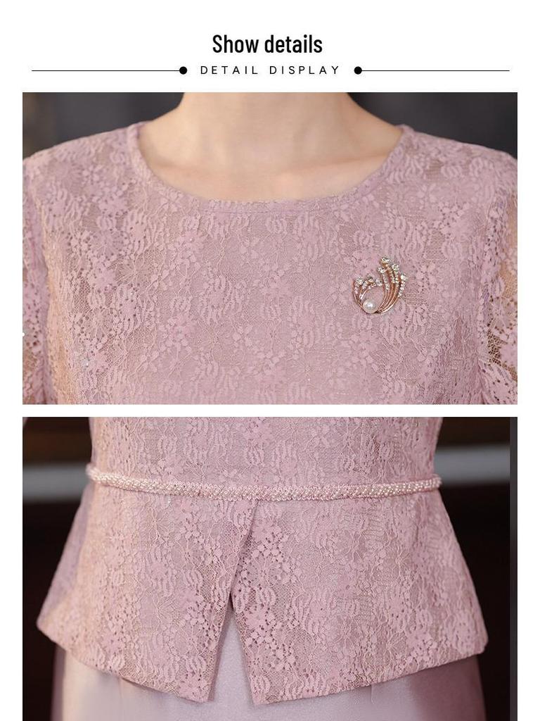 Elegant 2025 Autumn Mother of the Groom Wedding Banquet Dress - Petite & Plus Size